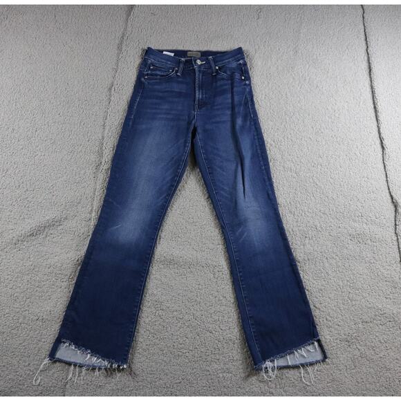 Mother Jeans 24 Blue Denim The Insider Crop Step Fray Ankle Distressed Hem USA - Picture 1 of 9